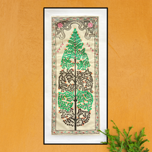 Load image into Gallery viewer, Tree of Life : Hand-Painted Pattachitra Wall Art Green
