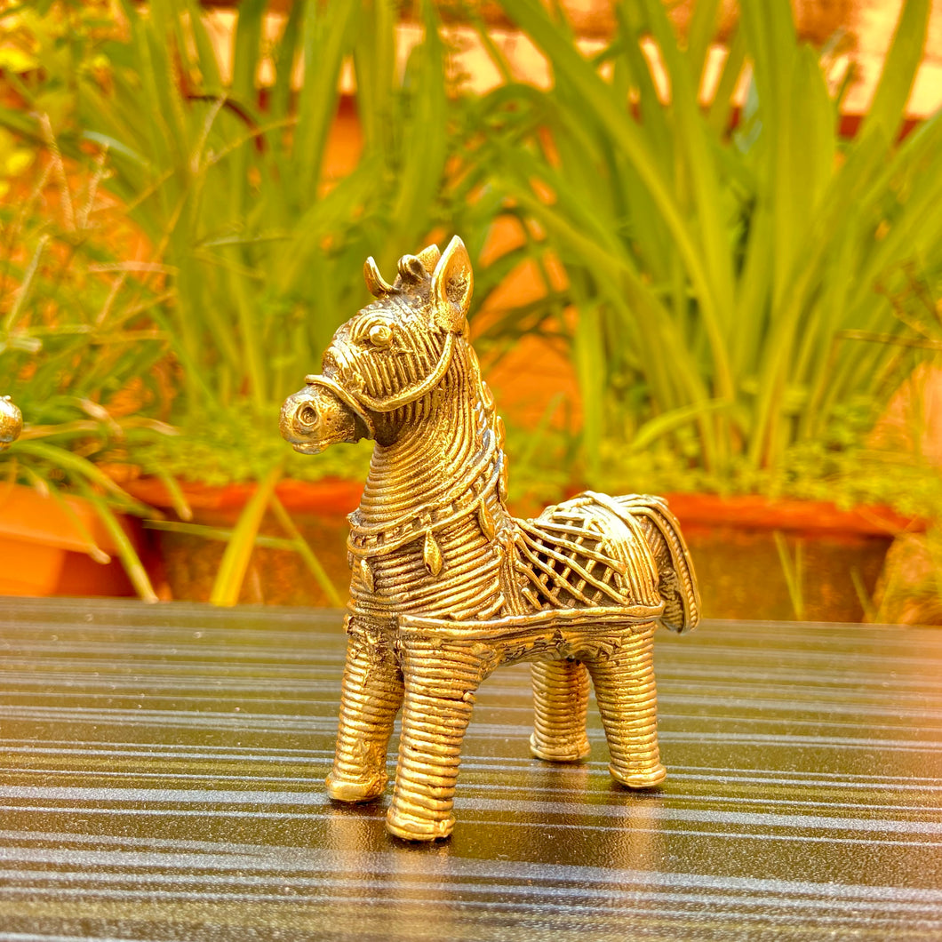 Dhokra metal horse