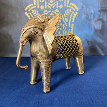 Load image into Gallery viewer, Brass dhokra elephant figurine-big
