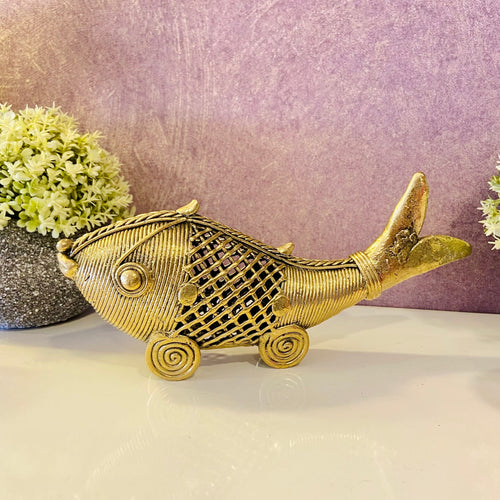 Golden brass metal fish