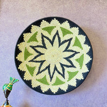 Load image into Gallery viewer, “Green Star” Sabai Grass wall baskets-handmade decorative wall plates-wall basket for home décor-wall décor plates-bohemian wall decor
