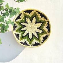 Load image into Gallery viewer, “Green Star” Sabai Grass wall baskets-handmade decorative wall plates-wall basket for home décor-wall décor plates-bohemian wall decor
