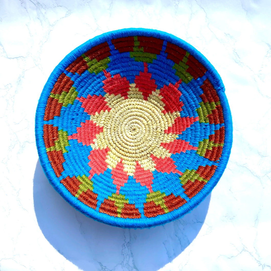 Blue Rose-Sabai Grass wall baskets-handmade decorative wall plates-wall basket for home décor-wall décor plates-bohemian wall decor