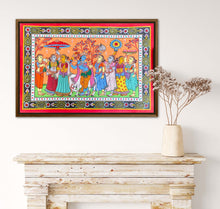 Load image into Gallery viewer, “Krishna Raasleela“ Authentic Hand-Painted Pattachitra Wall Art
