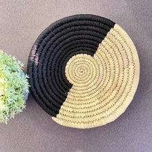 Load image into Gallery viewer, Day &amp; Night” Sabai Grass wall baskets-handmade decorative wall plates-wall basket for home décor-wall décor plates-bohemian wall decor
