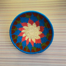 Load image into Gallery viewer, Blue Rose-Sabai Grass wall baskets-handmade decorative wall plates-wall basket for home décor-wall décor plates-bohemian wall decor
