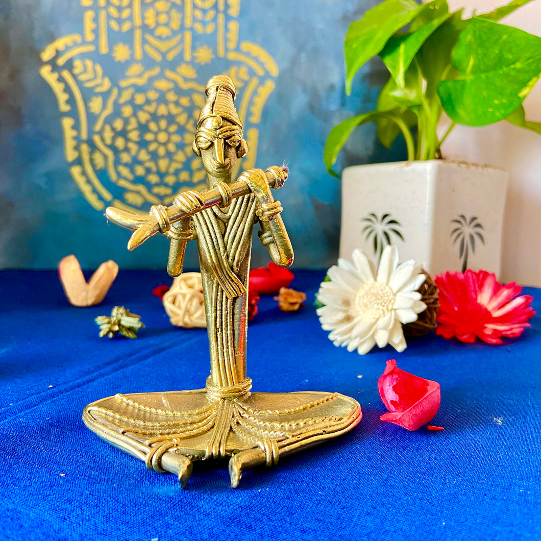 Indian musician brass metal statue for decoration