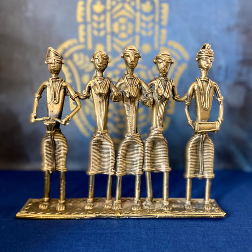 Dhokra brass metal tribal musicians-Street play