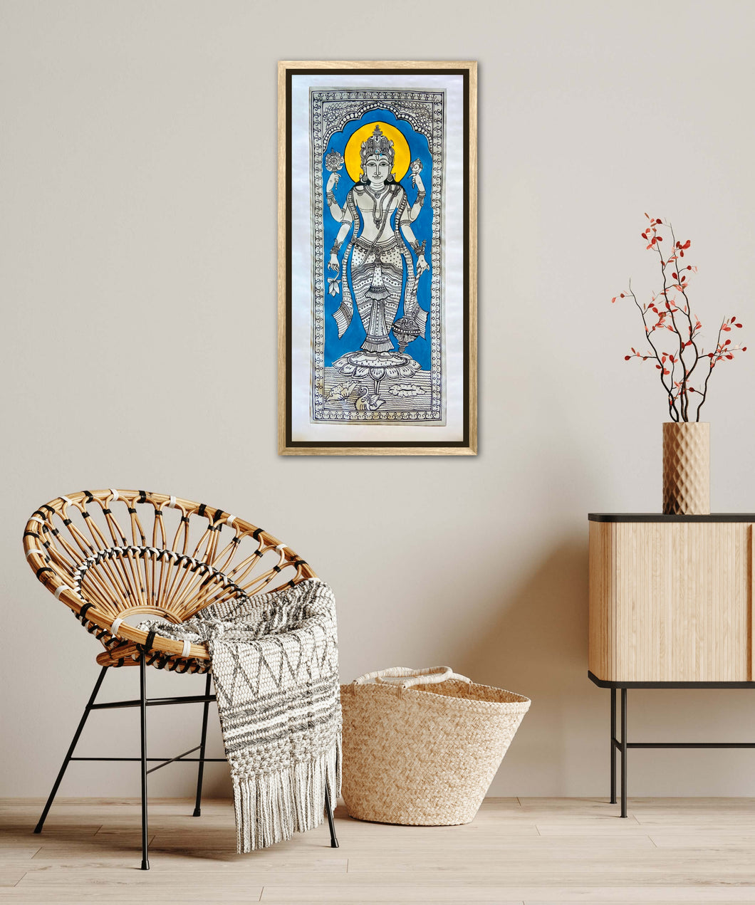 Lord Vishnu : Authentic Hand-Painted Pattachitra Wall Art