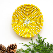 Load image into Gallery viewer, Yellow : Sabai Grass wall baskets-handmade decorative wall plates-wall basket for home décor-wall décor plates-bohemian wall decor
