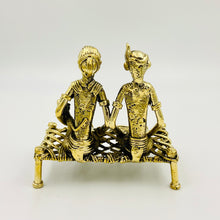 Load image into Gallery viewer, Brass Dhokra tribal family showpiece or figurine
