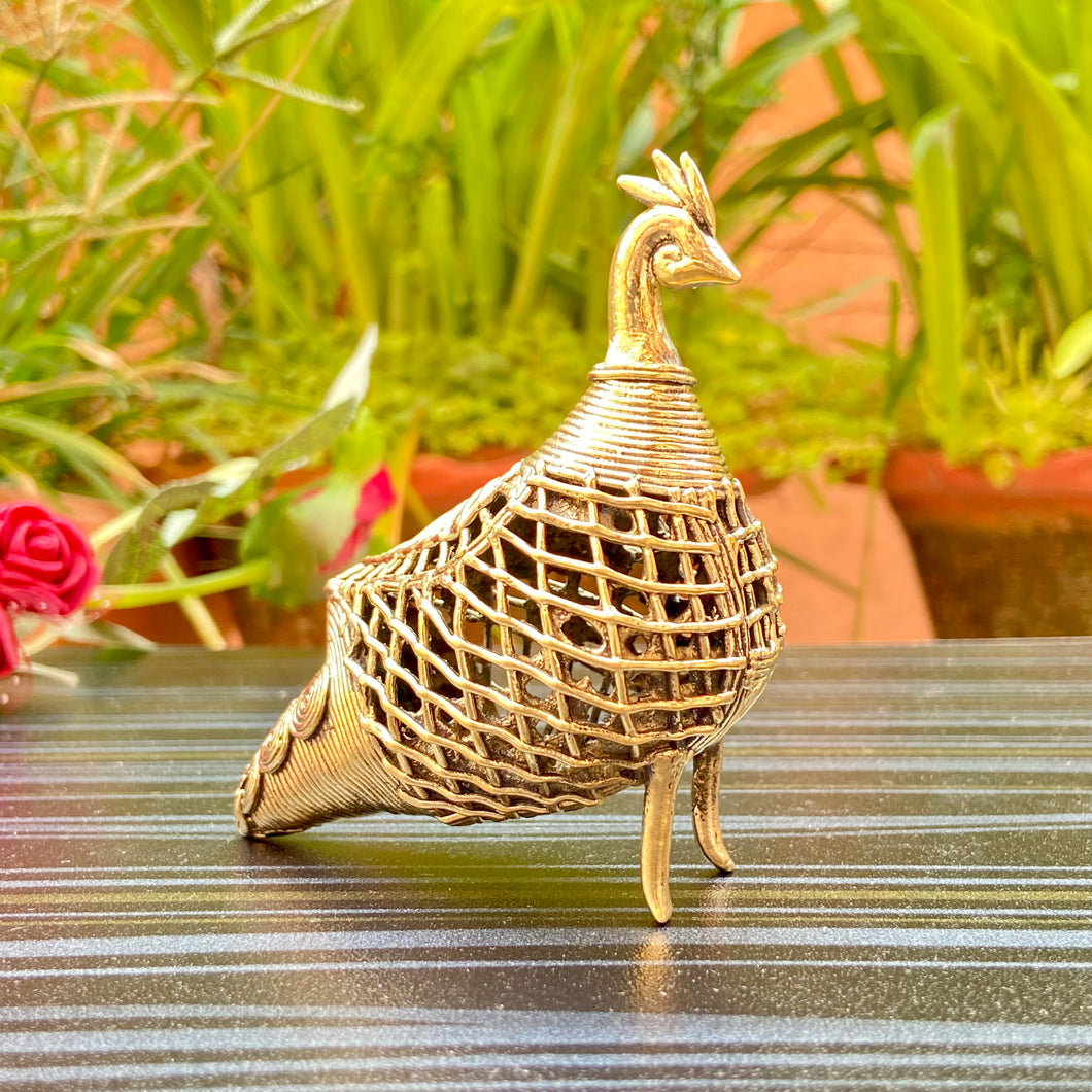 Baster dhokra metal peacock