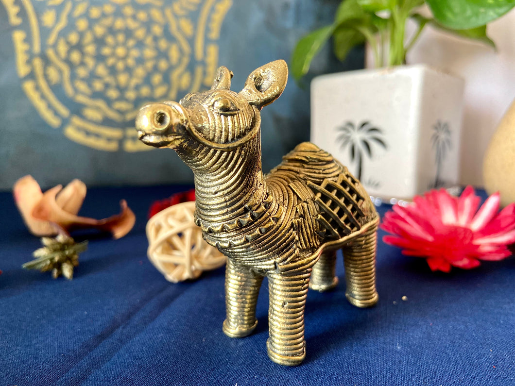 Dhokra brass metal golden camel