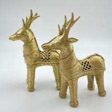 Load image into Gallery viewer, Dhokra golden brass deer-Set of 2
