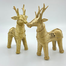 Load image into Gallery viewer, Dhokra golden brass deer-Set of 2
