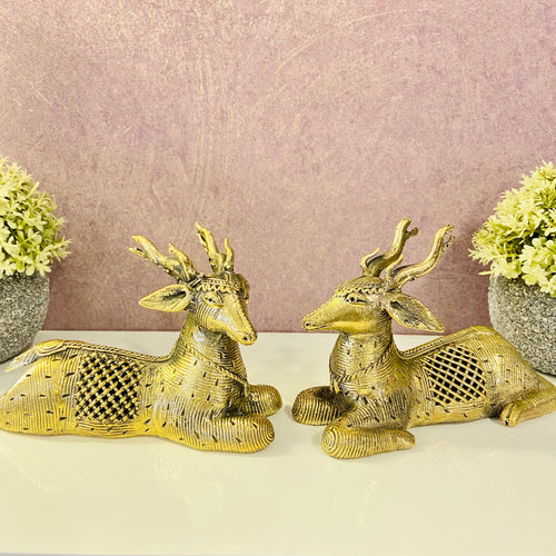 Brass metal dokra deer couple