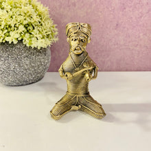 Load image into Gallery viewer, dhokra brass metal village musician figurine
